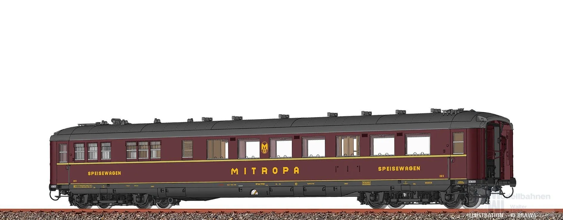 Brawa 51080 - Speisewagen Mitropa Ep.III WR4ü-39 H0/WS