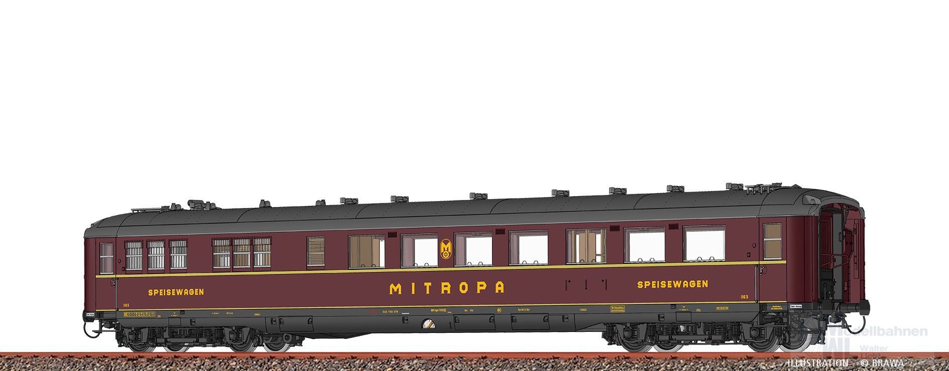 Brawa 51080 - Speisewagen Mitropa Ep.III WR4ü-39 H0/WS