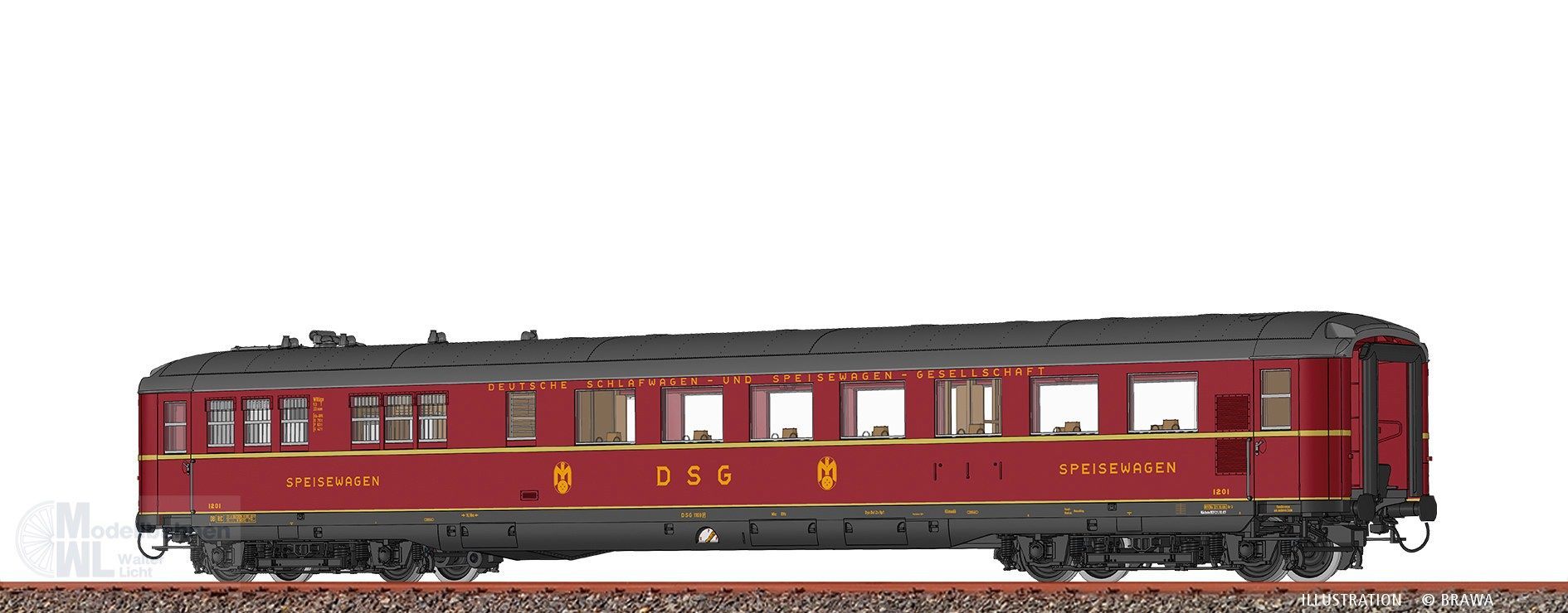 Brawa 51046 - Speisewagen DSG Ep.III WR4üge 1201 H0/GL BASIC Brawa 51046 - Speisewagen DSG Ep.III WR4üge 1201 H0/GL BASIC