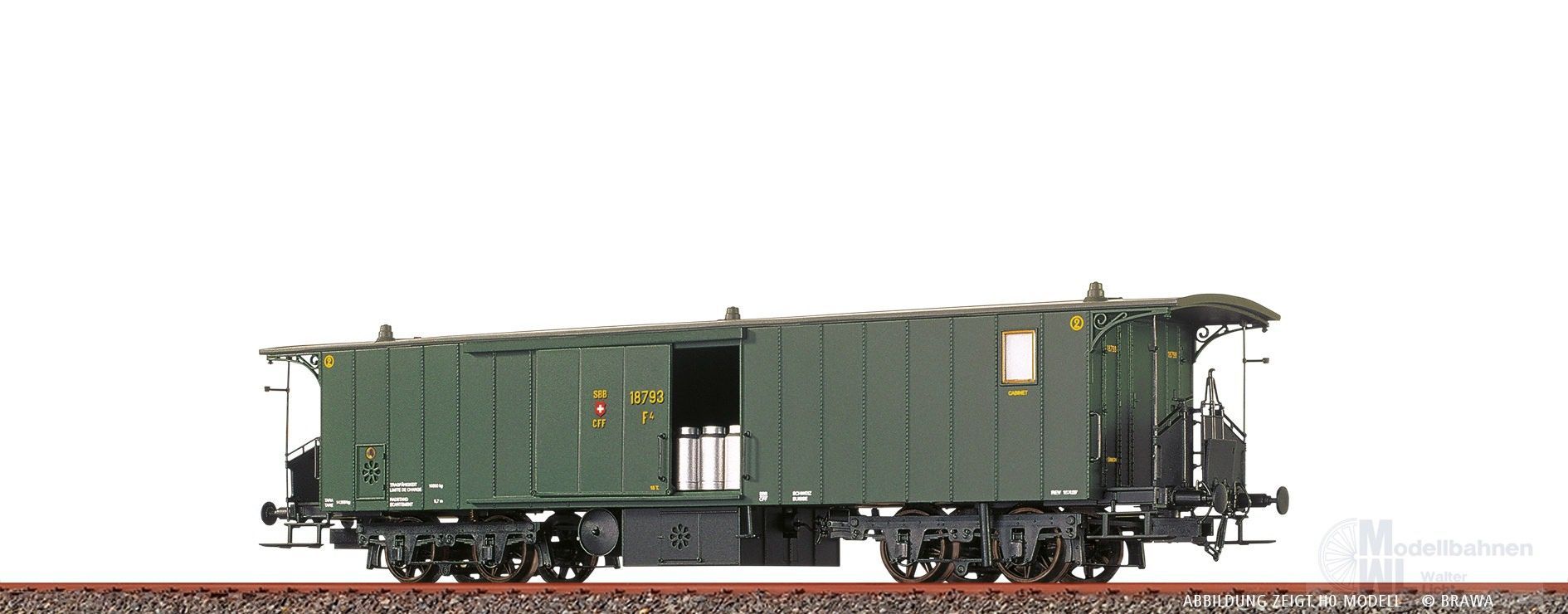 Brawa 65088 - Gepäckwagen SBB Ep.II F4 18793 N 1:160 Brawa 65088 - Gepäckwagen SBB Ep.II F4 18793 N 1:160