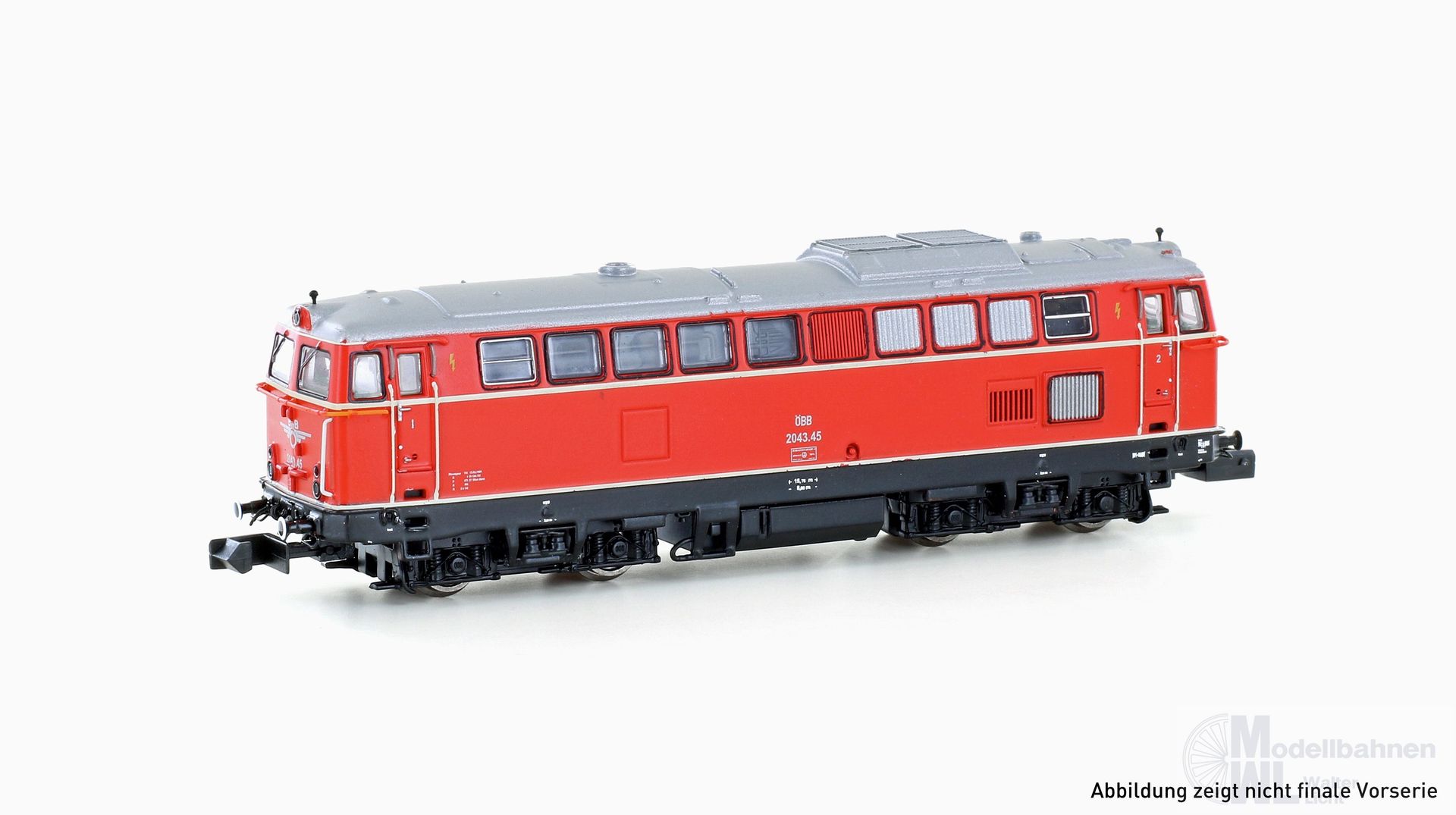 Jägerndorfer Modellbahn 60002_1 - Diesellok Rh 2043 ÖBB Ep.III blutorange N 1:160 Sound