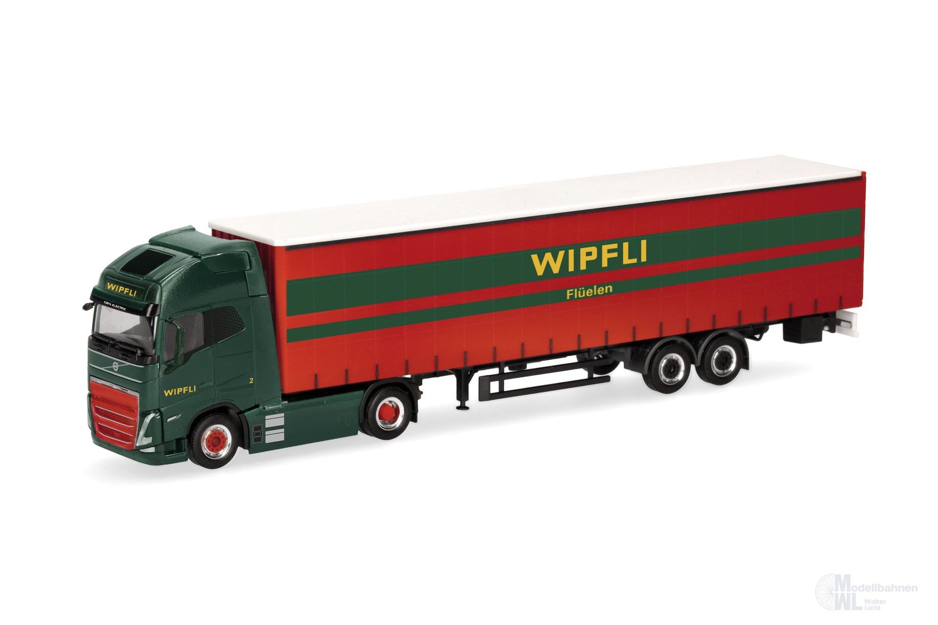 Herpa 319171 - Volvo FH GL XL Electric Gardinenplanen Sattelzug Wipfli H0 1:87