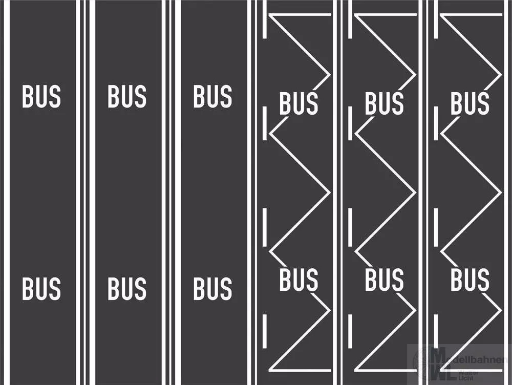 Rietze 70706 - Teerbelag Busspur Bushaltestelle je 3 Stück H0 1:87