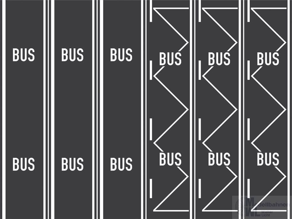 Rietze 70706 - Teerbelag Busspur Bushaltestelle je 3 Stück H0 1:87