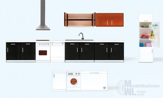 Preiser 17707 - Kücheneinrichtung. 9 Teile H0 1:87