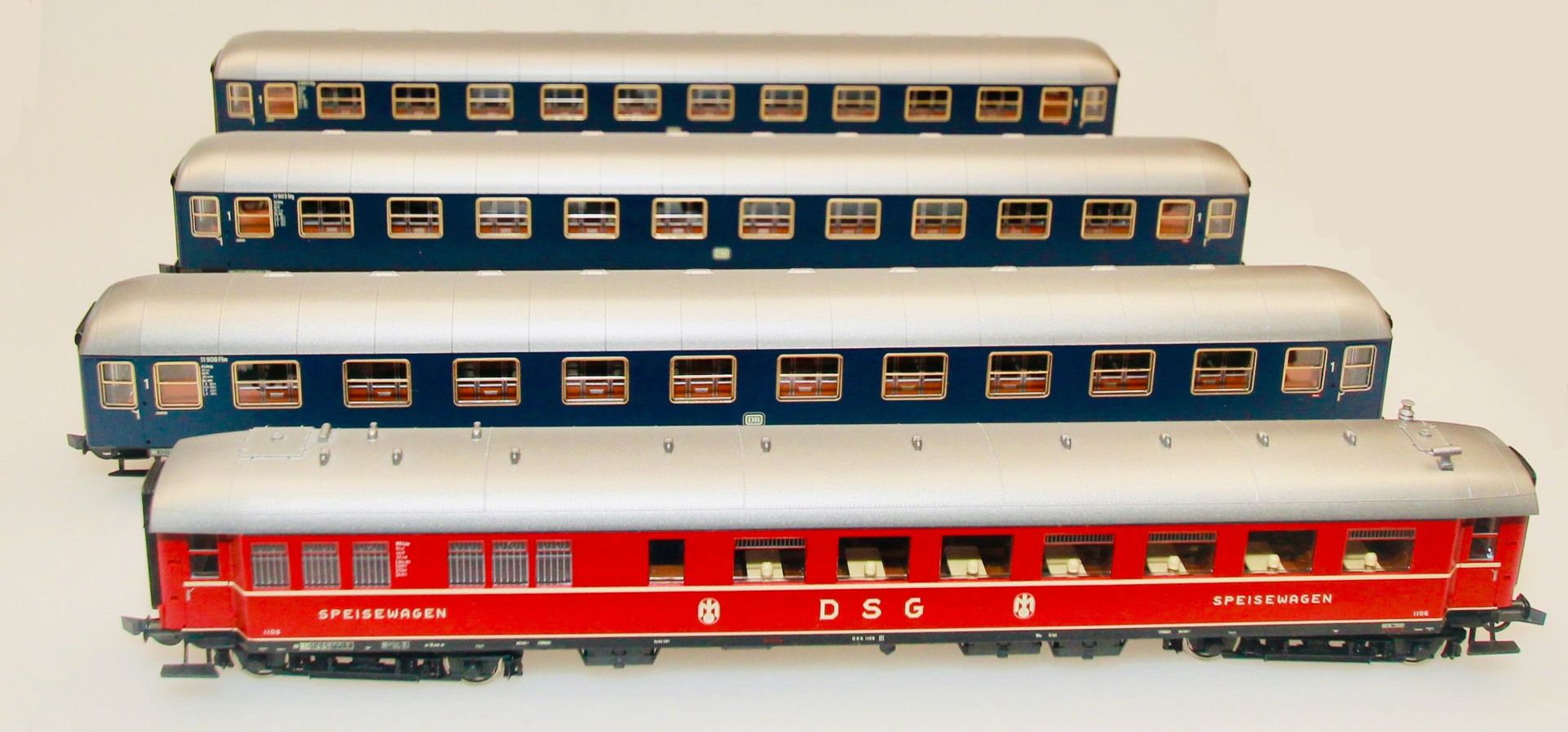 Roco 64194 - Roco - Personenwagen Set DB Ep.III Schwabenpfeil 4.tlg. H0/GL