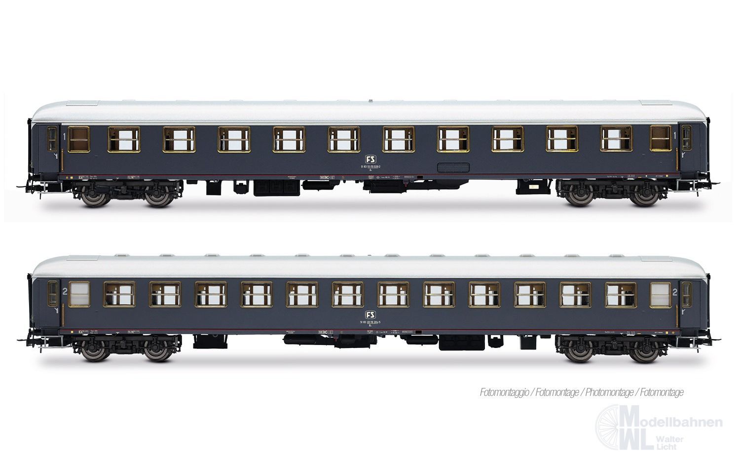 Rivarossi 4429 - Personenwagen Set FS Ep.IV 2.tlg. MD 50 H0/GL
