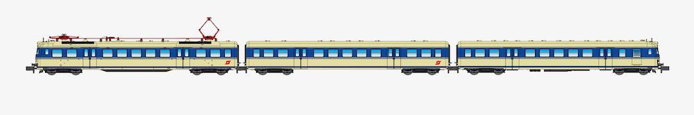 Jägerndorfer Modellbahn 73022 - Triebzug Rh 4030 ÖBB Ep.IV 3.tlg. N 1:160 Sound