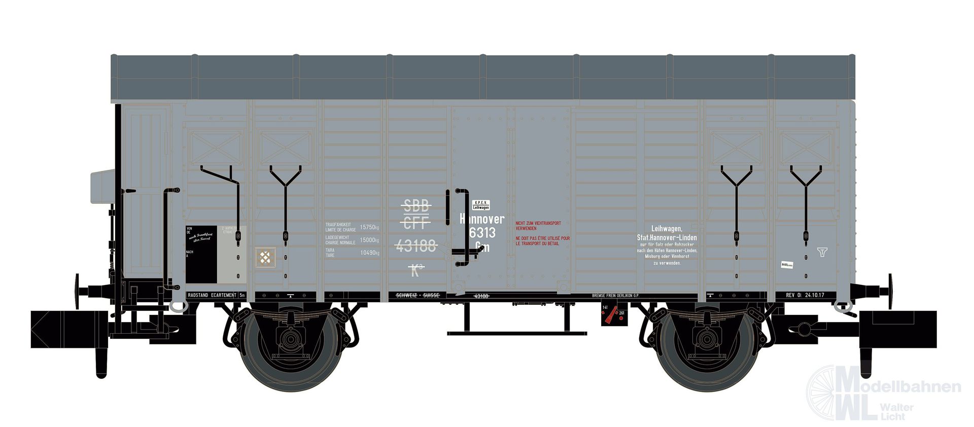 Hobbytrain 24256 - Güterwagen ged. KPEV Ep.I K3 N 1:160