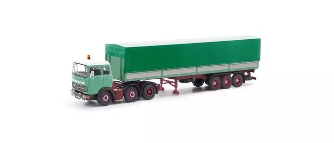 Herpa 87MBS026338 - Mercedes-Benz LPS 2032 Planensattelzug Posteheher H0 1:87