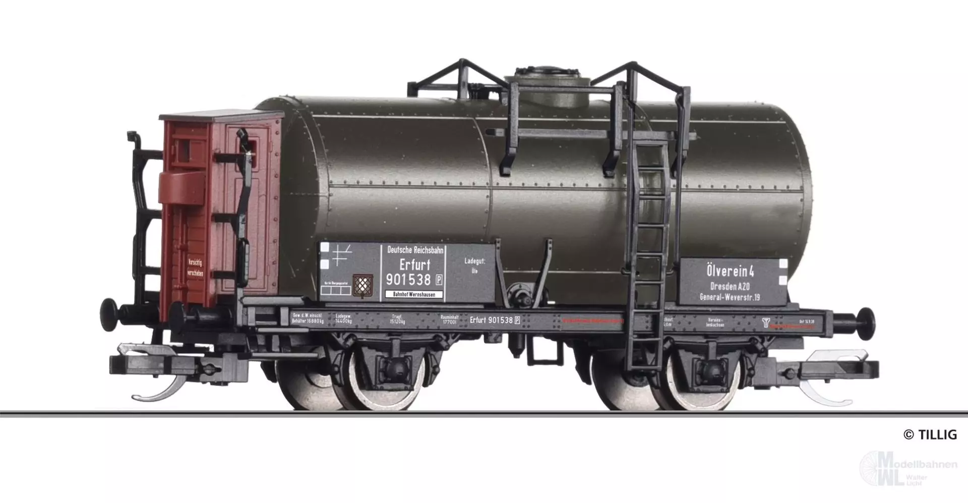 Tillig 95779 - Kesselwagen DRG Ep.II Ölverein 4 Dresden TT 1:120