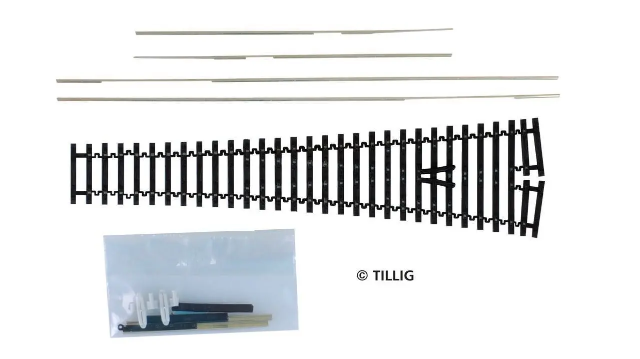 Tillig 83420 - Bogenweiche Flexsteg 15° BAUSATZ TT 1:120