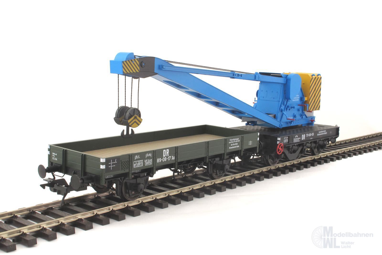 42450-04 Lenz 42450-04 - Kran Wyhlen DR blau mit Schutzwagen Spur 0