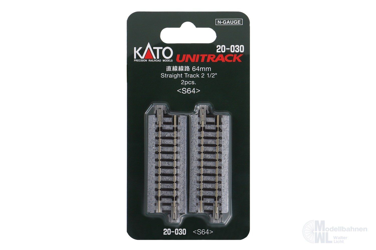 Kato 20-030 - Gleis gerade 64mm 2 Stück N 1:160 Kato 20-030 - Gleis gerade 64mm 2 Stück N 1:160