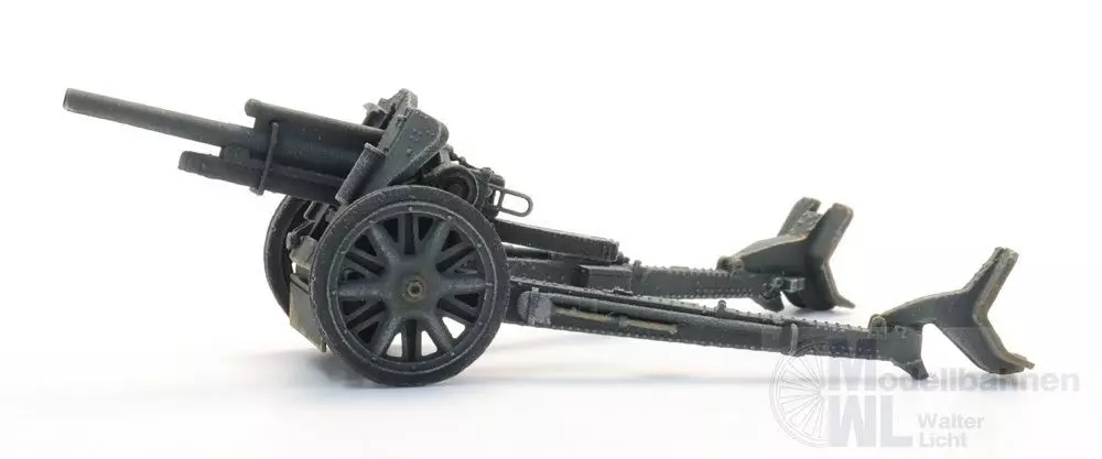 ARTITEC b.v. 6870744 - WM 10,5cm LeFH 18 grau in Stellung Fertigmodell H0 1:87