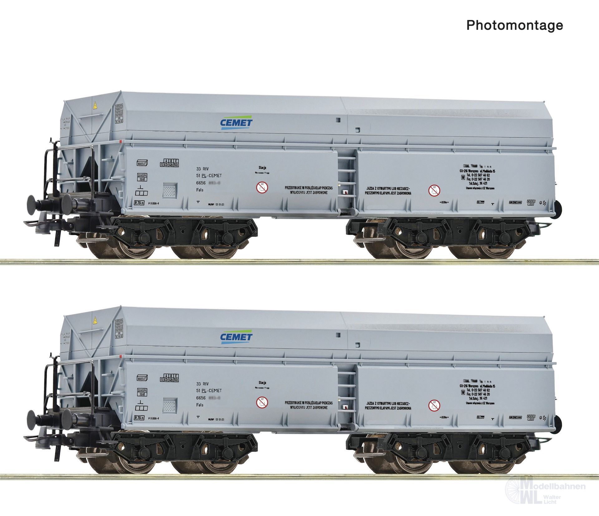 Roco 6600328 - Selbstentladewagen Set PKP Ep.V 2.tlg. H0/GL