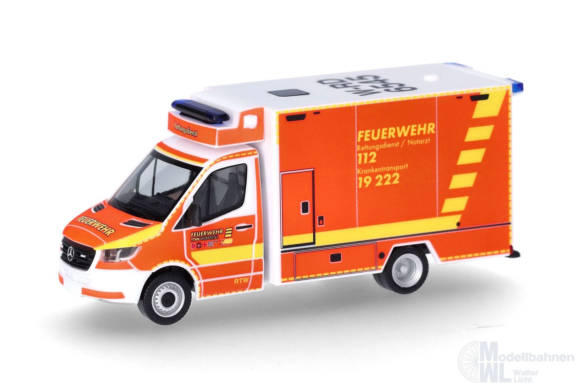 Herpa 097987 - Mercedes-Benz Sprinter 18 RTW FW Wuppertal H0 1:87 Herpa 097987 - Mercedes-Benz Sprinter 18 RTW FW Wuppertal H0 1:87