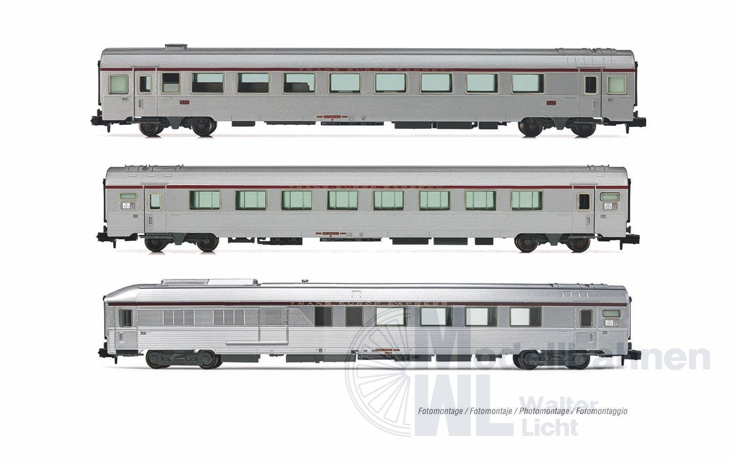 Arnold 4501 - Personenwagen Set SNCF Ep.IV TEE Mistral 4.tlg. N 1:160