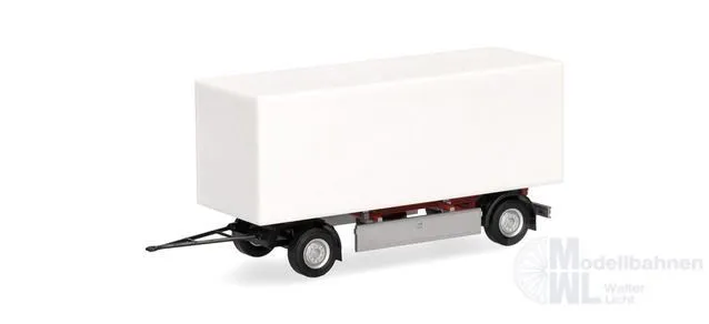 Herpa 077163 - Koffer-Anhänger 7,45m 2achs mit separatem Unterfahrschutz geschlossen  H0