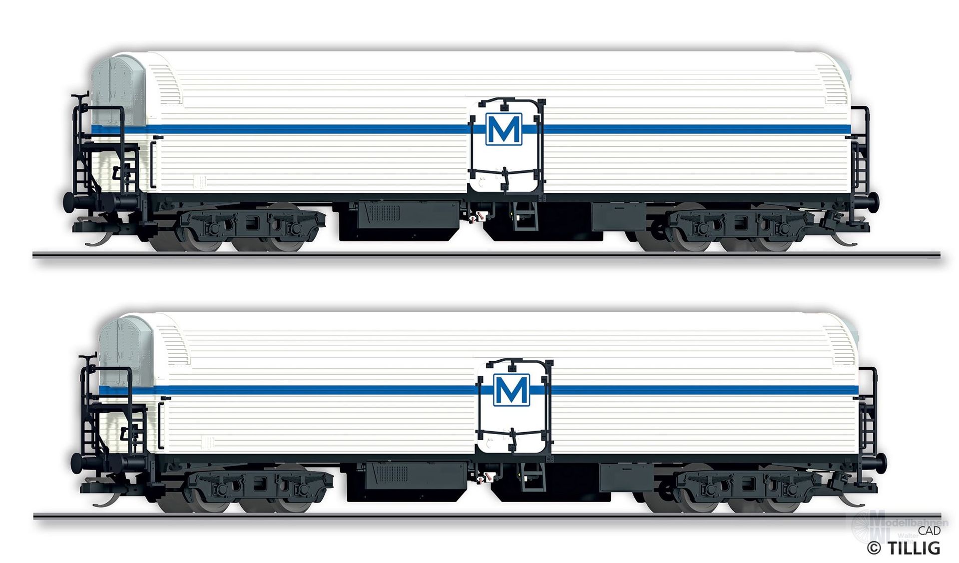 Tillig 01143 - Maschinenkühlwagen Set DR Ep.III TTehkor 2.tlg TT 1:120