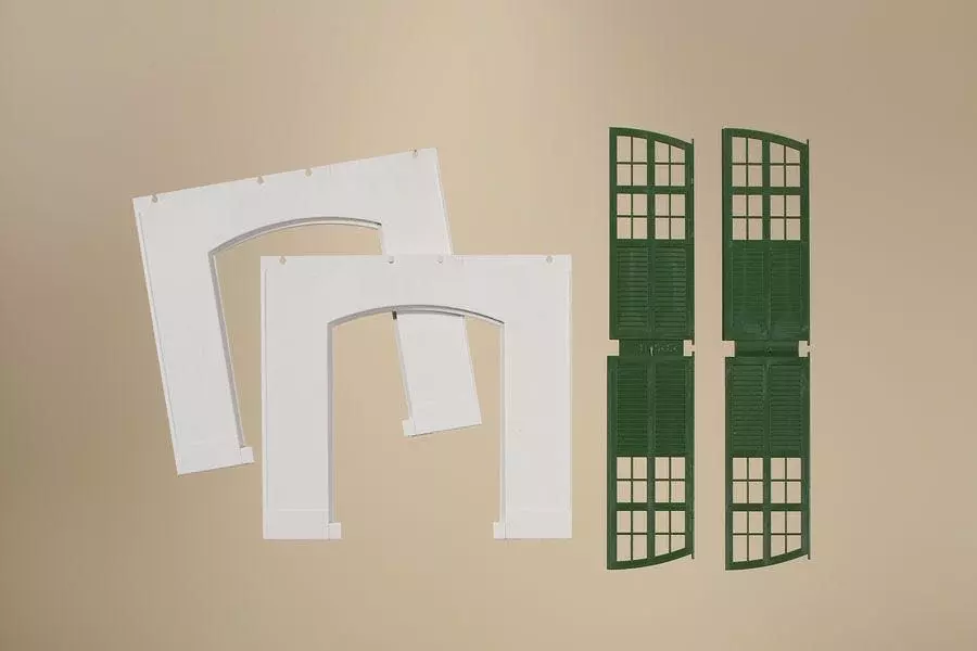 Auhagen 80705 - Wände 2326C geputzt, Tore I grün H0 1:87