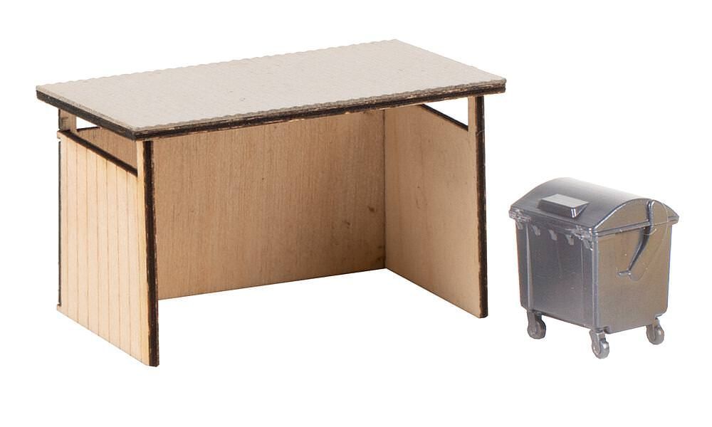 Faller 180300 - Mülltonnenunterstand mit Wertstoffbehälter