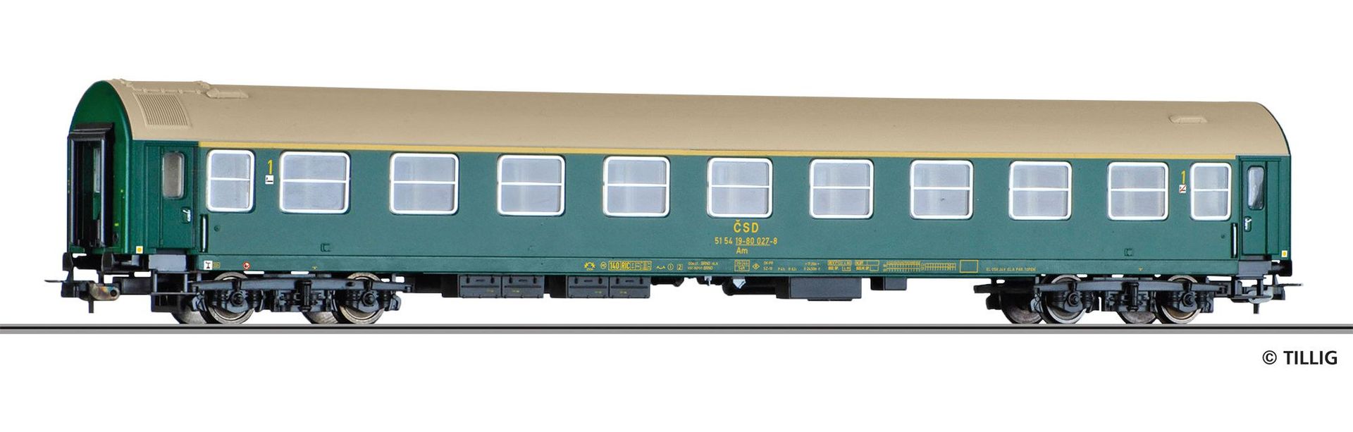 Tillig 74937 - Personenwagen CSD Ep.IV 1.Kl. Am Typ Y Ep.IV H0/GL