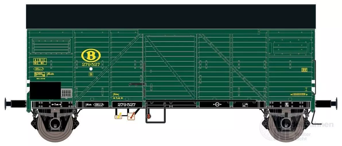 Exact Train 23756 - Güterwagen gedeckt NMBS Ep.III Bremen grün H0/GL