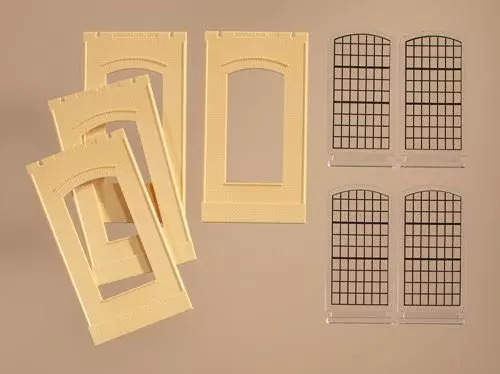 Auhagen 80609 - Wände 2342N gelb, Industriefenster H0 1:87