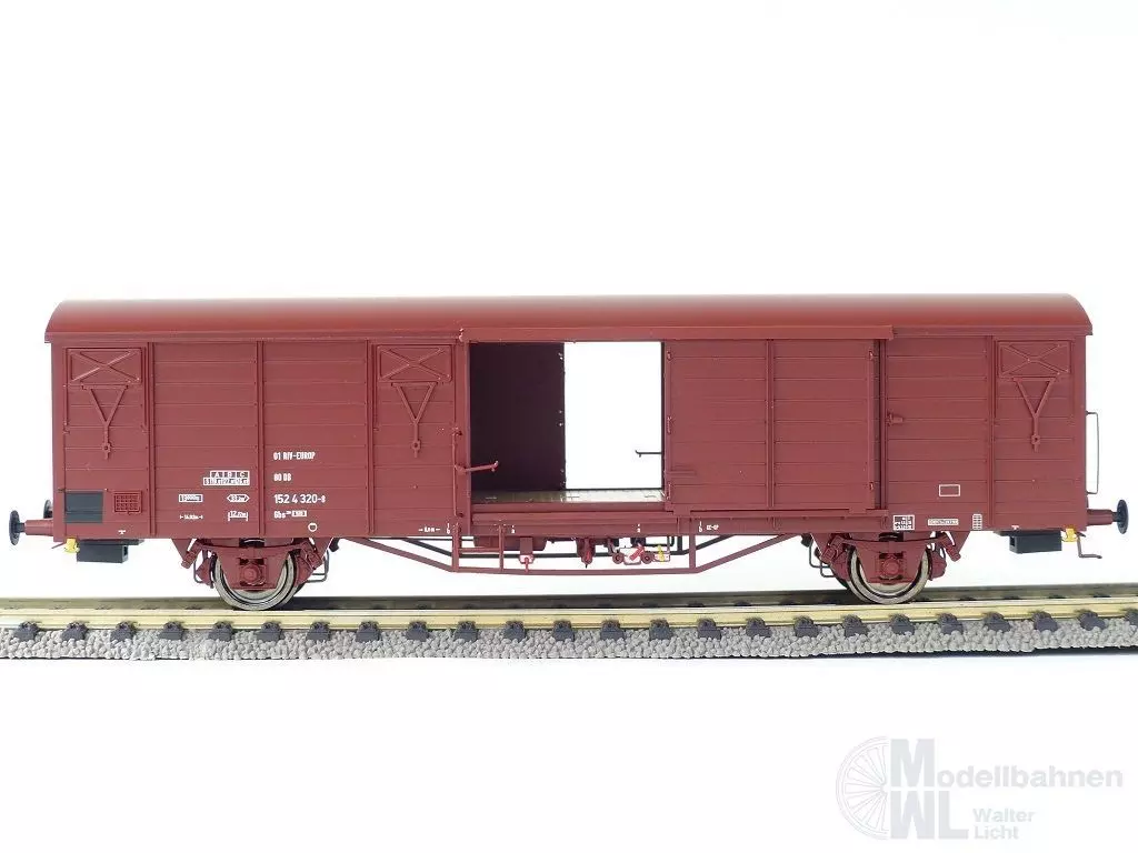 Exact Train 20709 - Güterwagen gedeckt DB Ep.VI Gbs 258 Tür mit Verstärkung H0/GL