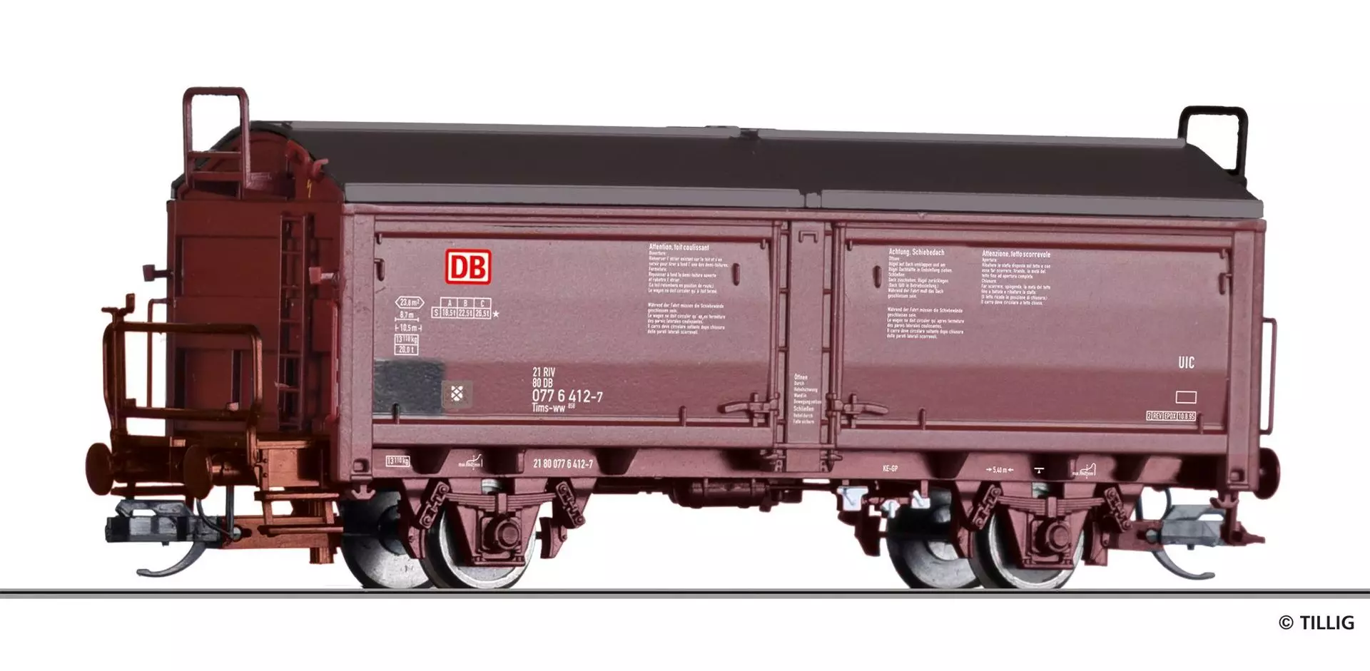 Tillig 17654 - Schiebedachwagen DB Ep.IV Tims 858 TT 1:120