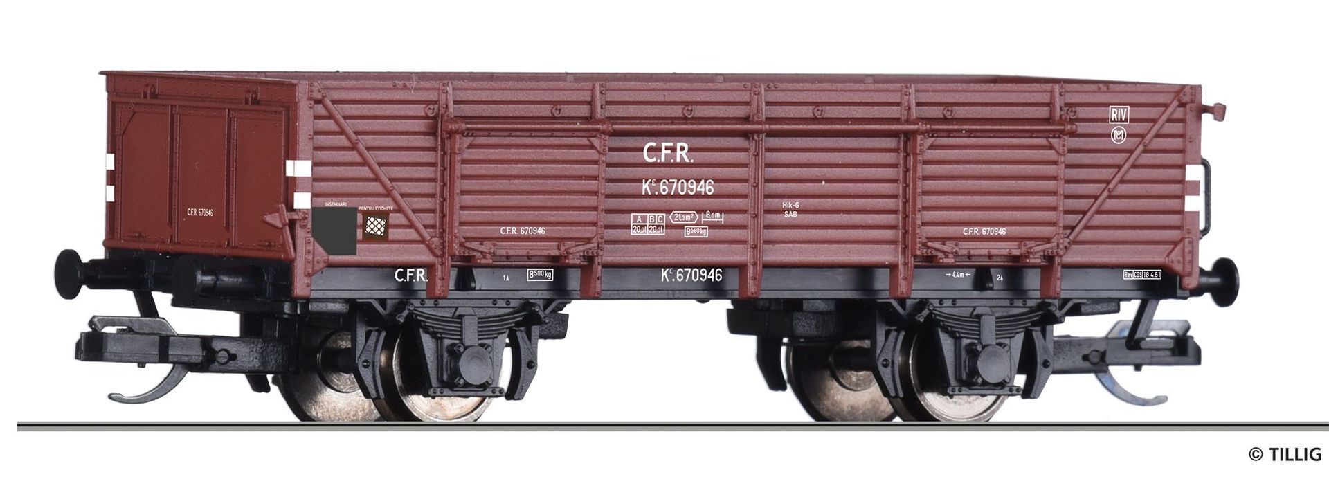 Tillig 17634 - Güterwagen offen CFR Ep.III Ke TT 1:120