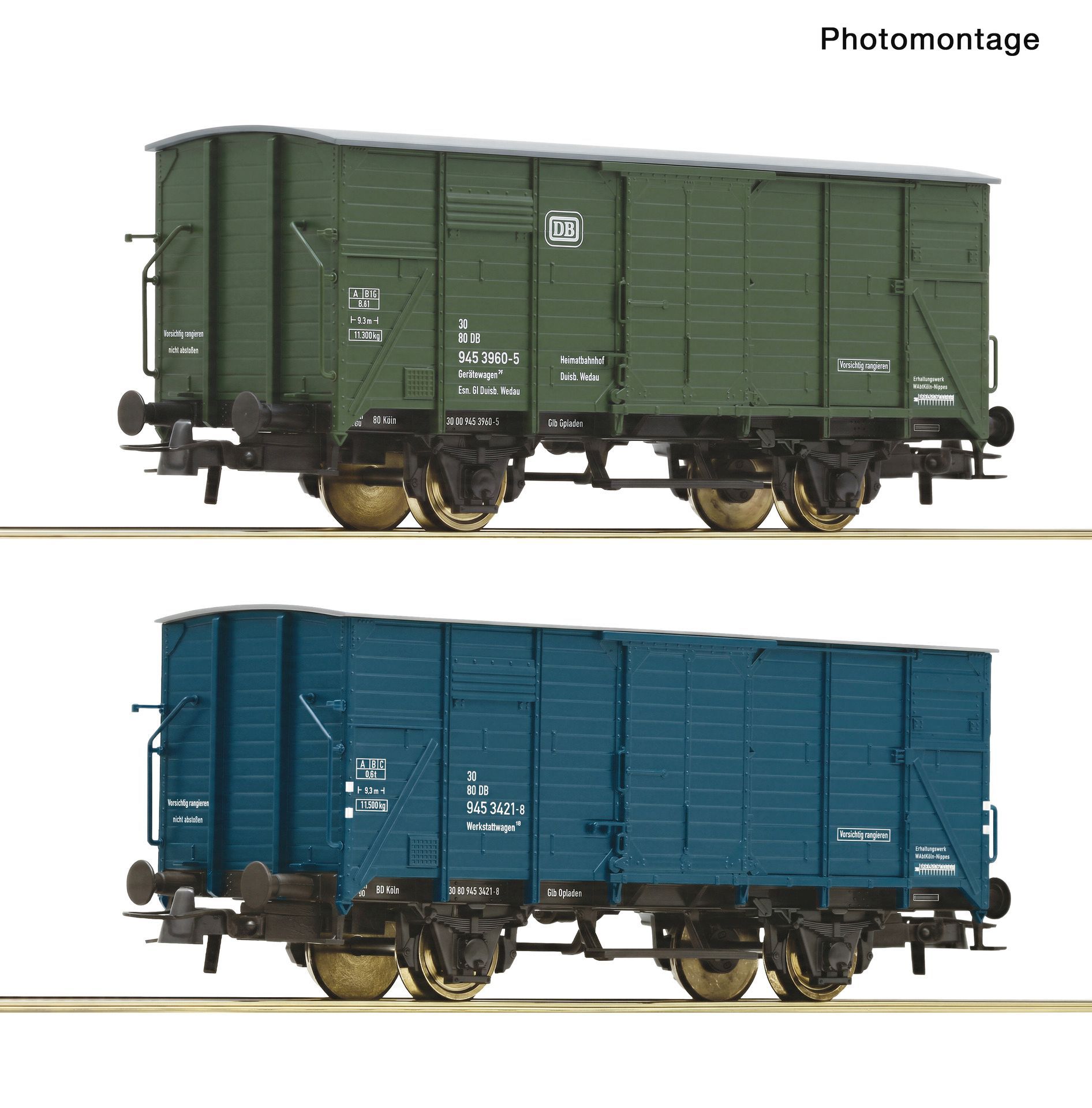 Roco 6600490 - 2er Set gedeckte Güterwagen G10 DB
