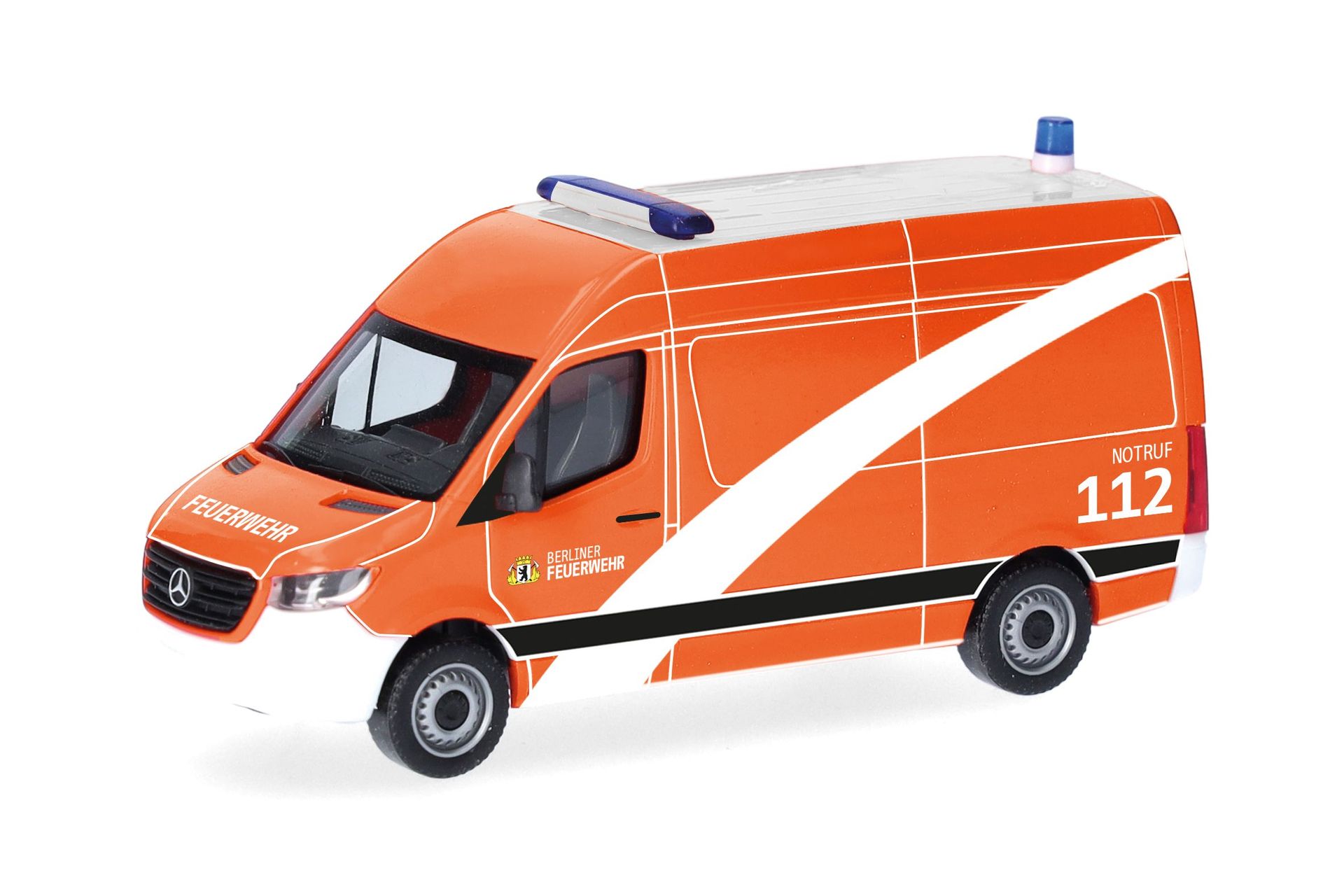 Herpa 099240 - Mercedes-Benz Sprinter 18 Kasten Hochdach NKTW Berliner Feuerwehr H0 1:87