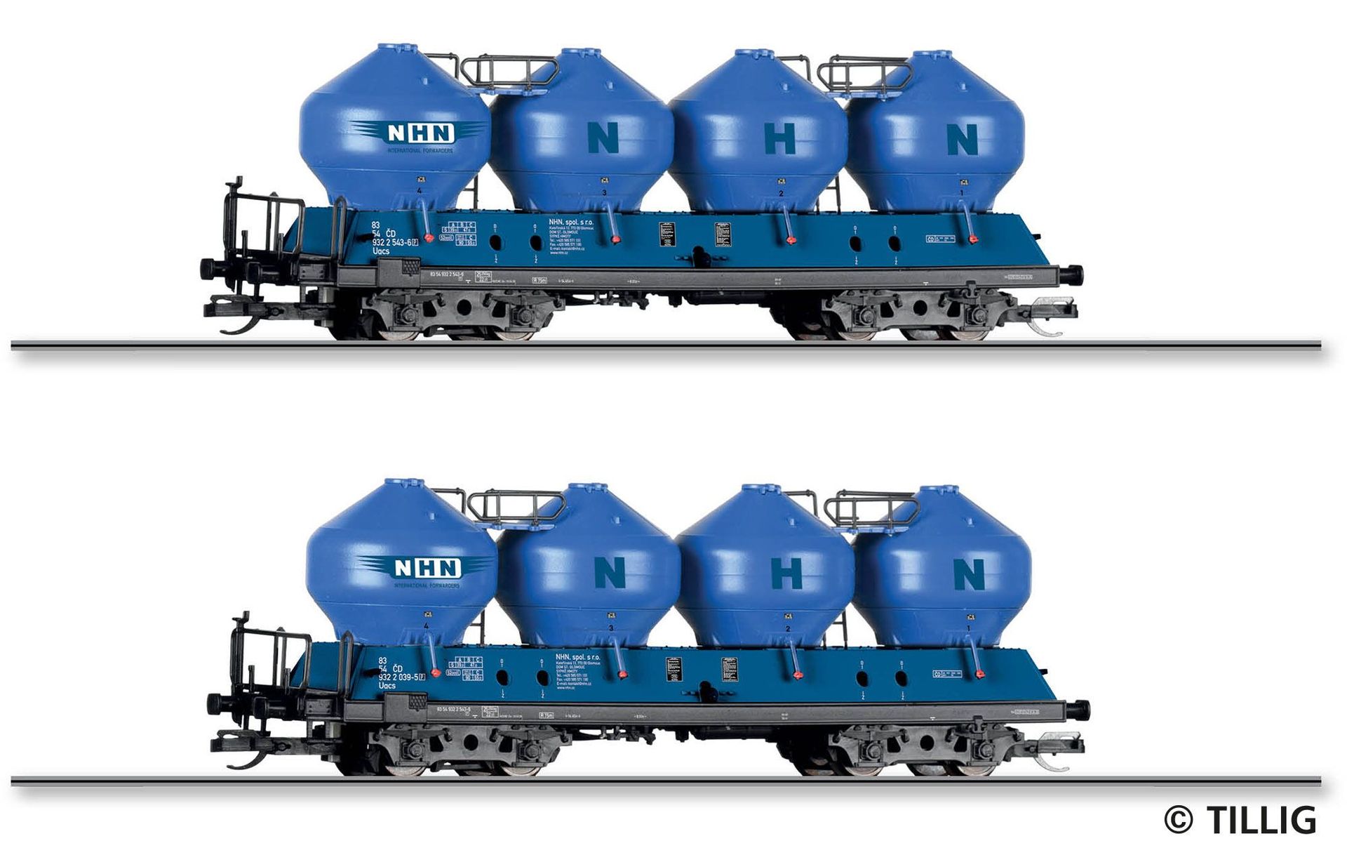 Tillig 01114 - Güterwagen Set CD Ep.V NHN spol. s.r.o.2.tlg. TT 1:120
