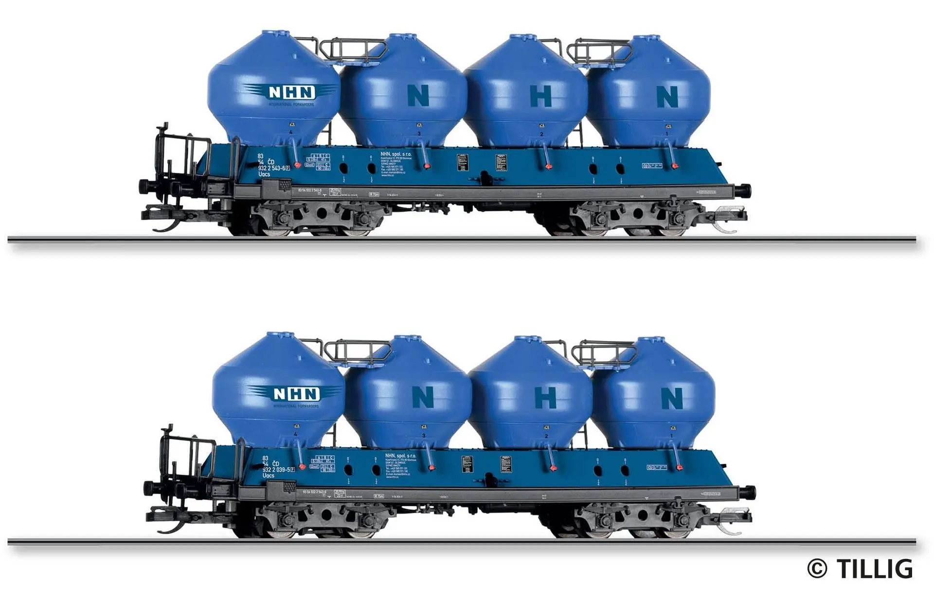 Tillig 01114 - Güterwagen Set CD Ep.V NHN spol. s.r.o.2.tlg. TT 1:120