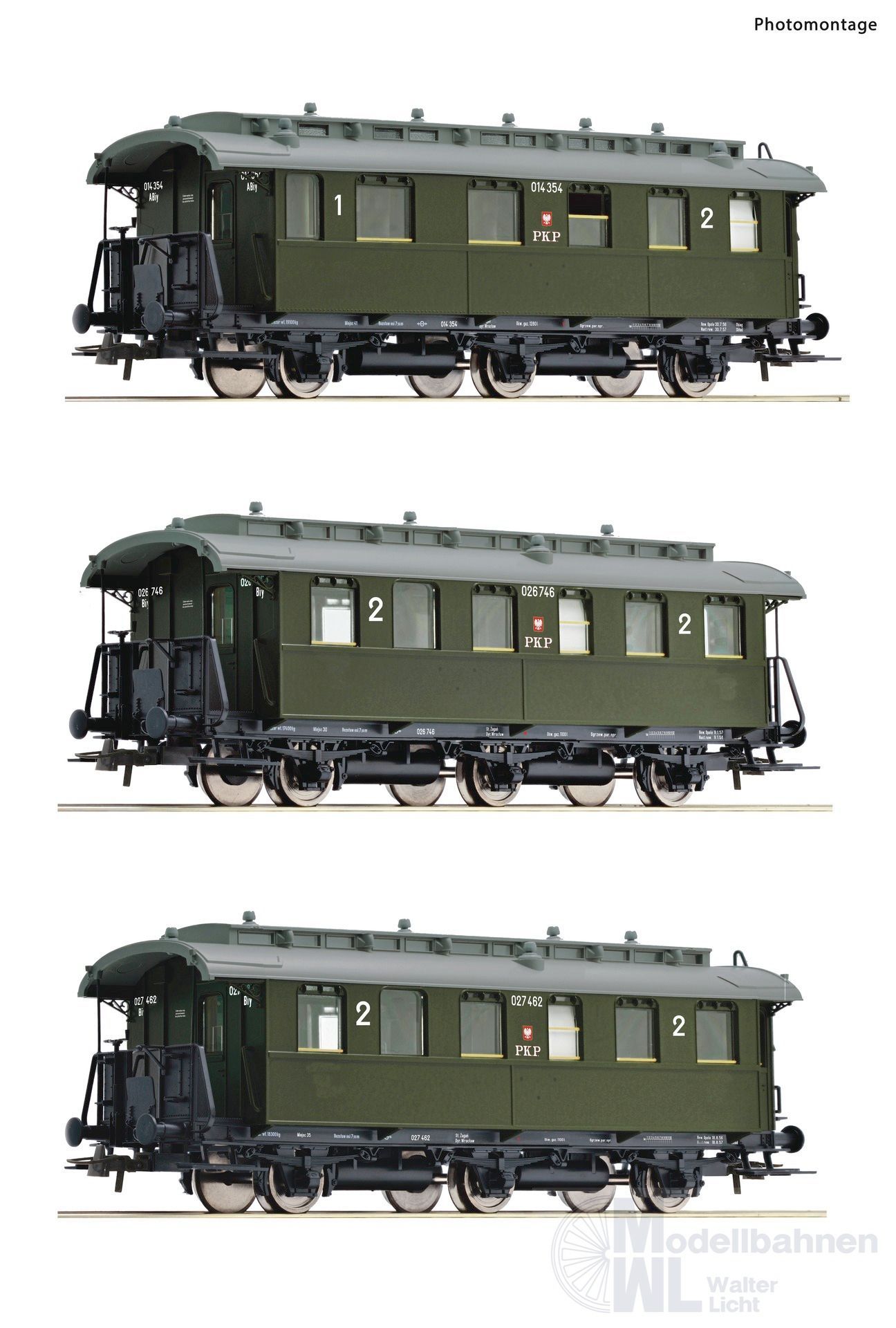 Roco 6200059 - Personenwagen Set PKP Ep.IV 3.tlg. H0/GL