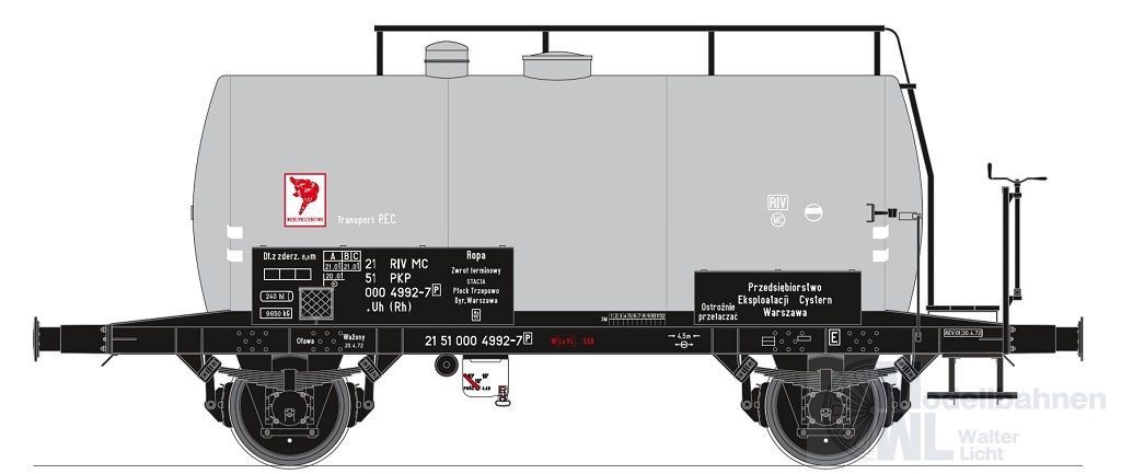 Exact Train 20539 - Kesselwagen PKP Ep.IV Dieselolie H0/GL Exact Train 20539 - Kesselwagen PKP Ep.IV Dieselolie H0/GL