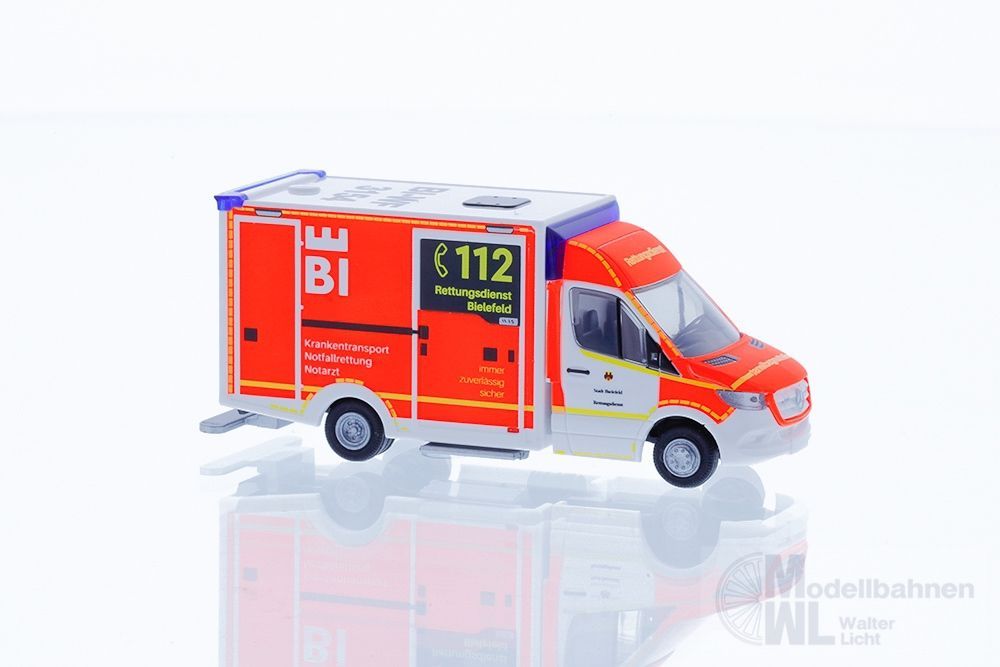 Rietze 76166 - Mercedes-Benz WAS RTW ´18 Retungsdienst Bielefeld H0 1:87