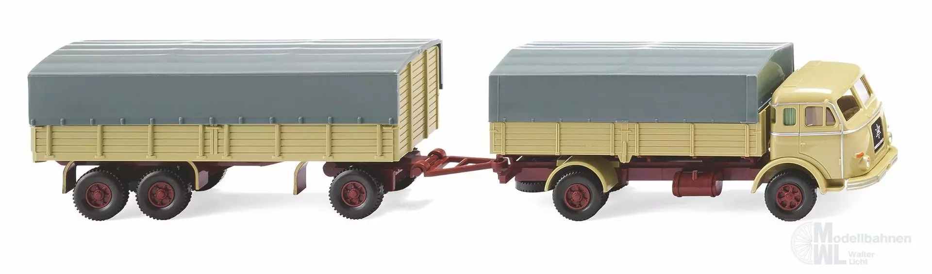 Wiking 041702 - Pritschenhängerzug Henschel H0 1:87