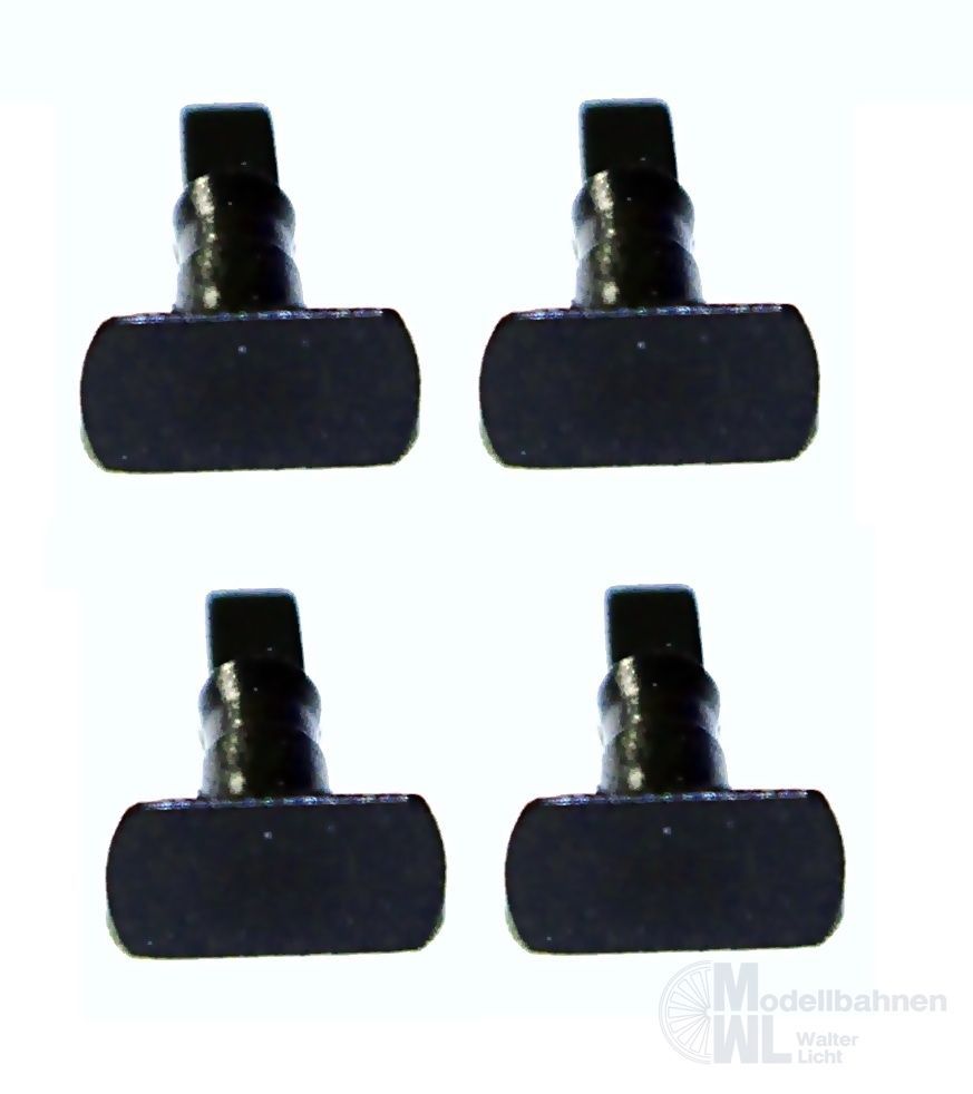 NPE NZ55303 - Puffer schwarz unbedruckt eckig 4 Stück H0/GL