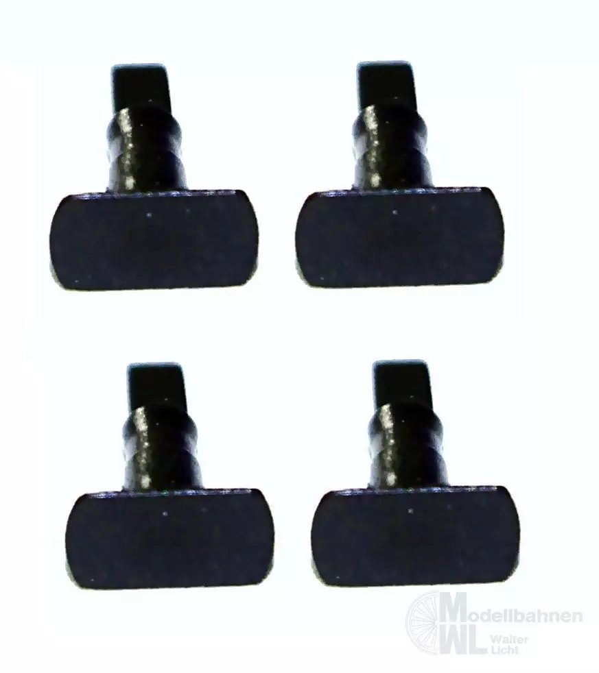 NPE NZ55303 - Puffer schwarz unbedruckt eckig 4 Stück H0/GL