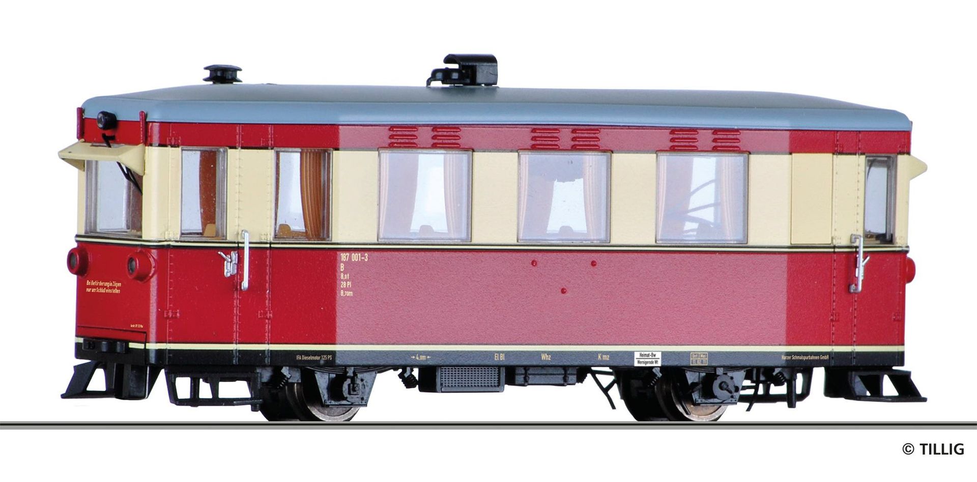 Tillig 02952 - Triebwagen BR 187 001-3 HSB Ep.V H0e Tillig 02952 - Triebwagen BR 187 001-3 HSB Ep.V H0e