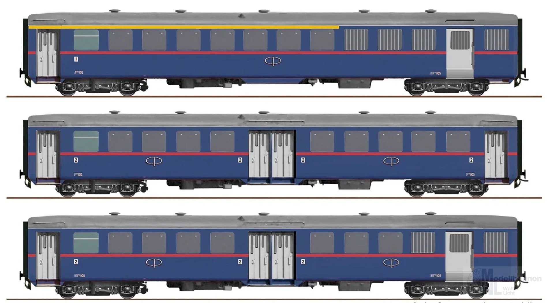 Sudexpress S1302 - Personenwagen Set CP Ep.III 3.tlg. Schindler Coaches H0/GL
