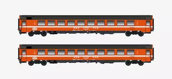 Hobbytrain 25501 - Personenwagen Set SBB Ep.IV/V 2.tlg. orange N 1:160