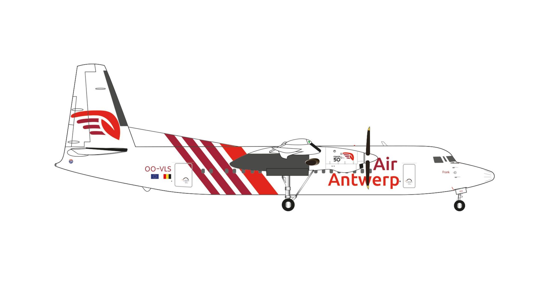Herpa 571920 - Fokker 50 Air Antwerp 1:200