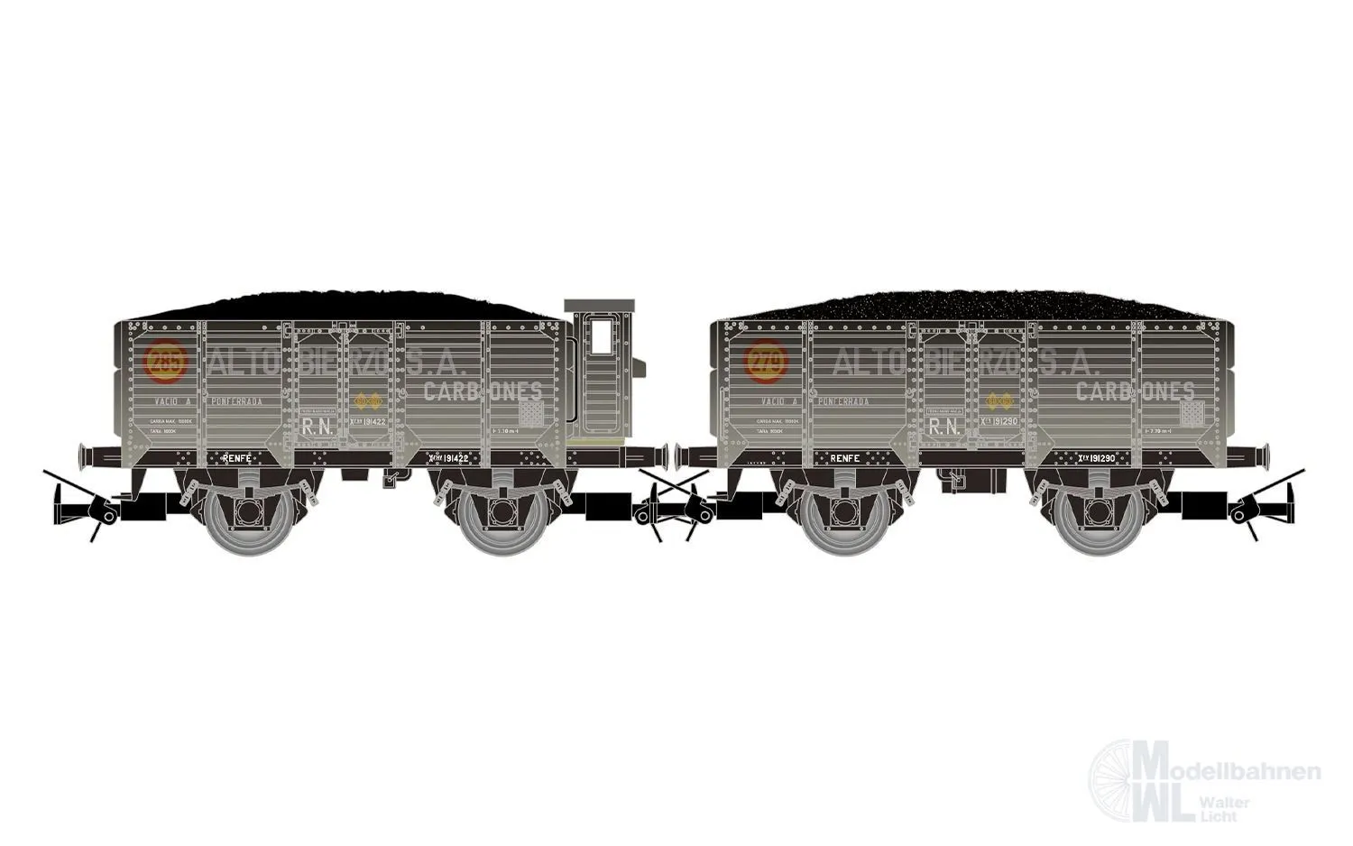 Electrotren 6094 - Güterwagen Set RENFE Ep.III 2.tlg. Typ X H0/GL