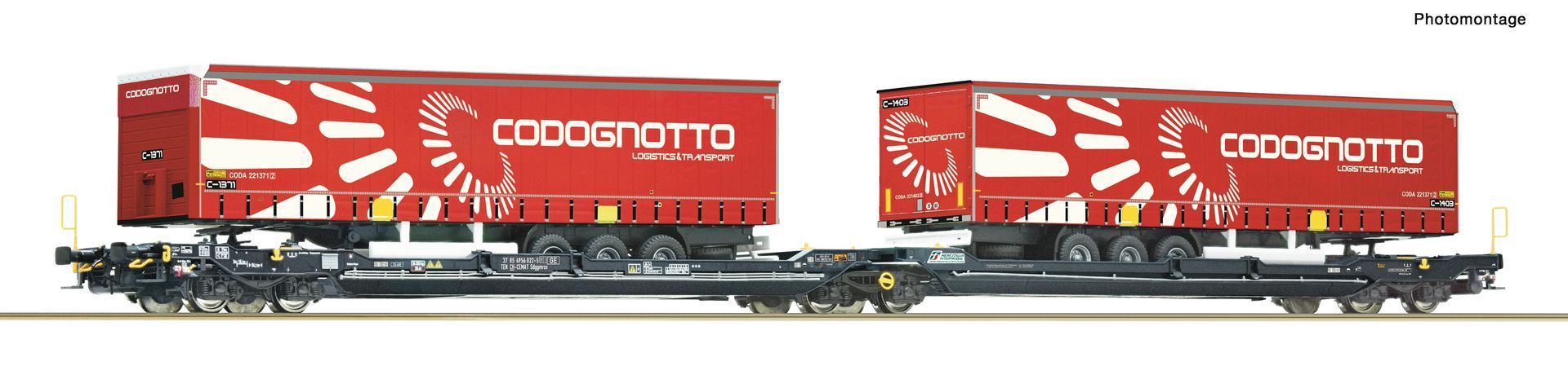 Roco 6600346 - Doppeltaschen-Tragwagen T3000 Mercitalia + Codognotto