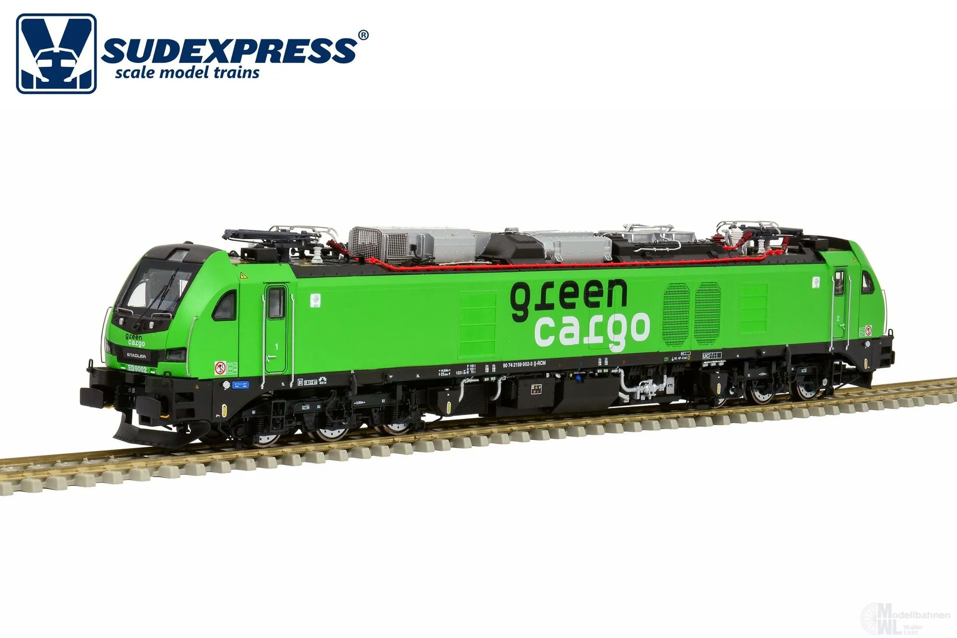 Sudexpress SED90021 - Zweikraftlok ED 9002 EuroDual Green Cargo Ep.VI H0/GL