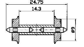 Roco 40191 - Radsatz geteilt 9mm H0